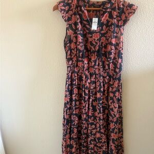 Floral Pink and Black Dress